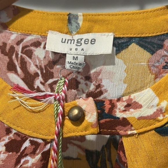 UMGEE marigold floral boho trapeze dress nwt size medium - Picture 7 of 9